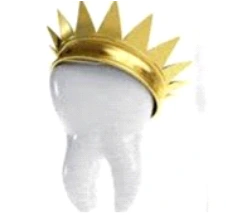 Tand met een gouden kroontje